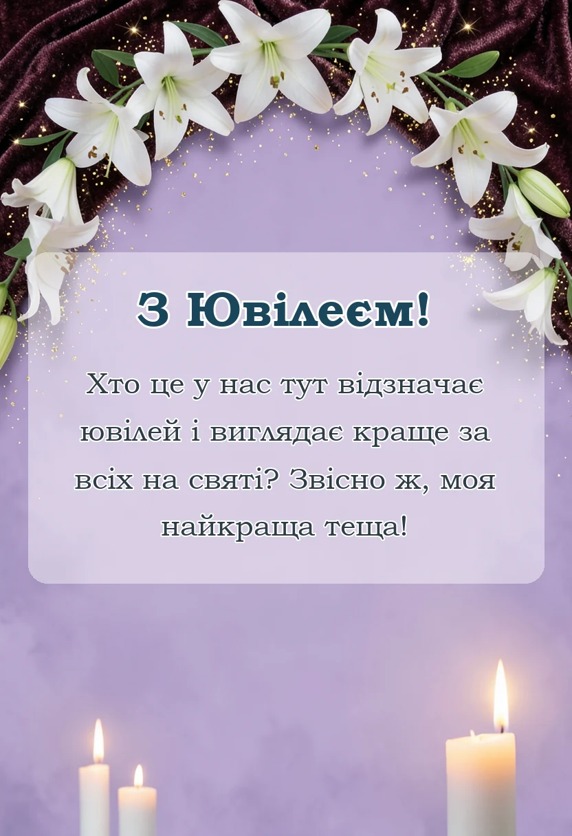 листівка з побажанням - привітання з ювілеєм тещі