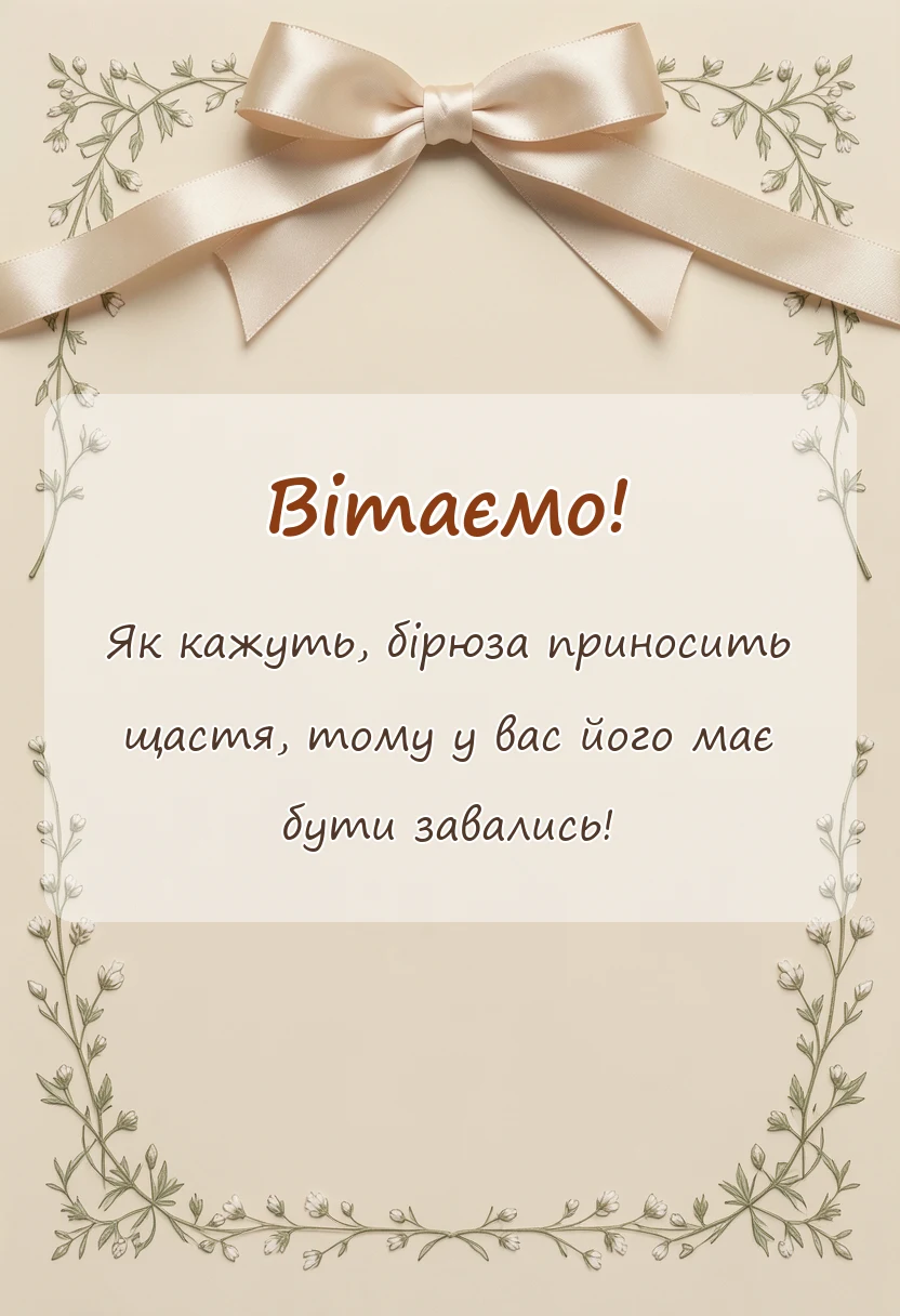 вітальна листівка - привітання на бірюзове весілля