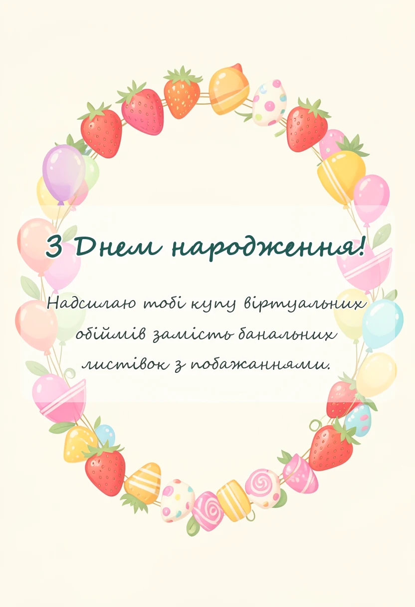 вітальна листівка - круті привітання з днем народження своїми словами