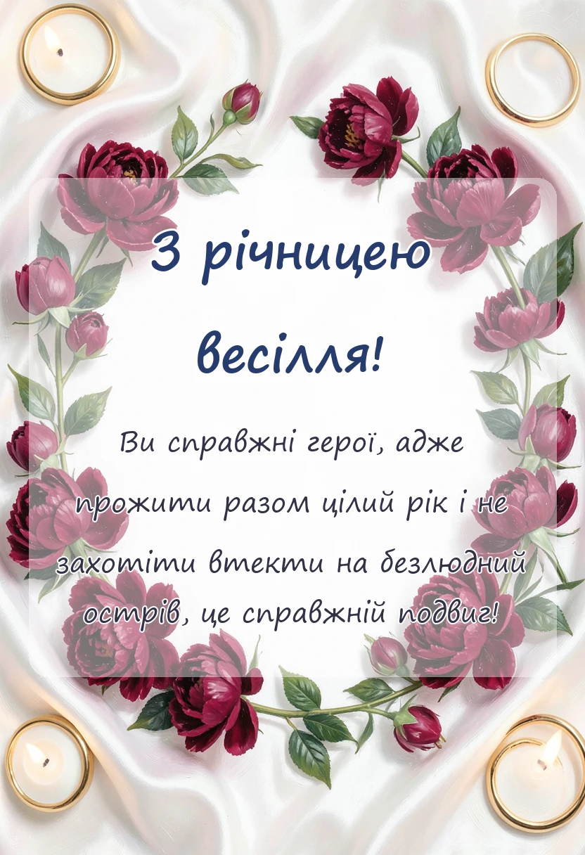 красива листівка: привітання з річницями весілля