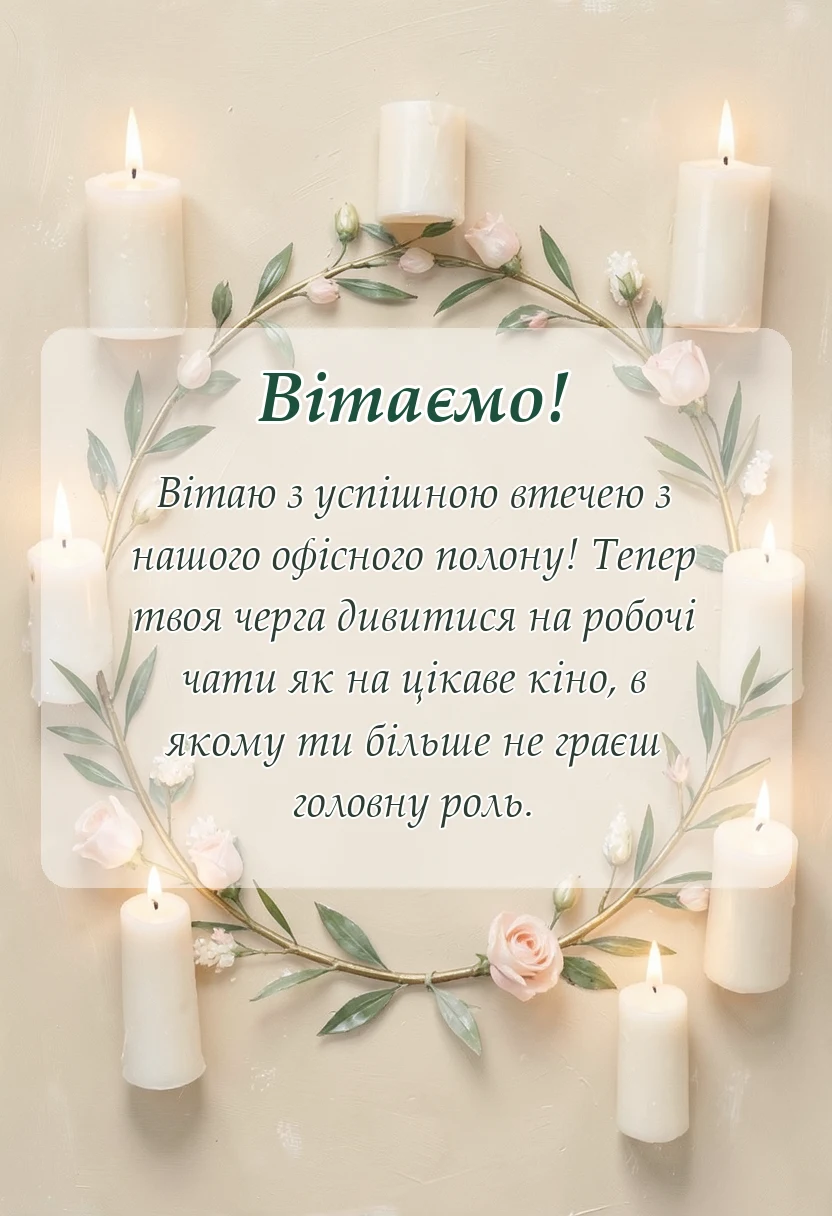 вітальна листівка - прощальні слова при звільненні з роботи колезі
