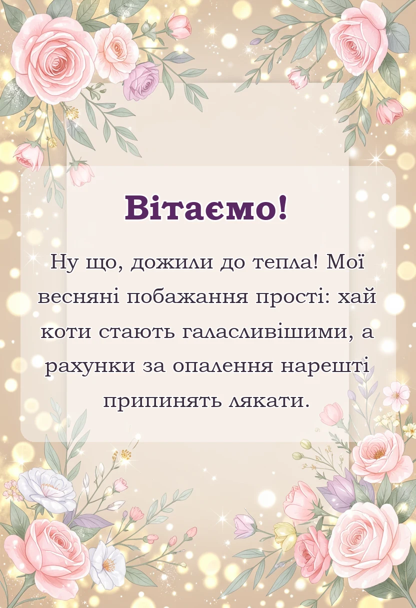 красива листівка: картинки з першим днем весни