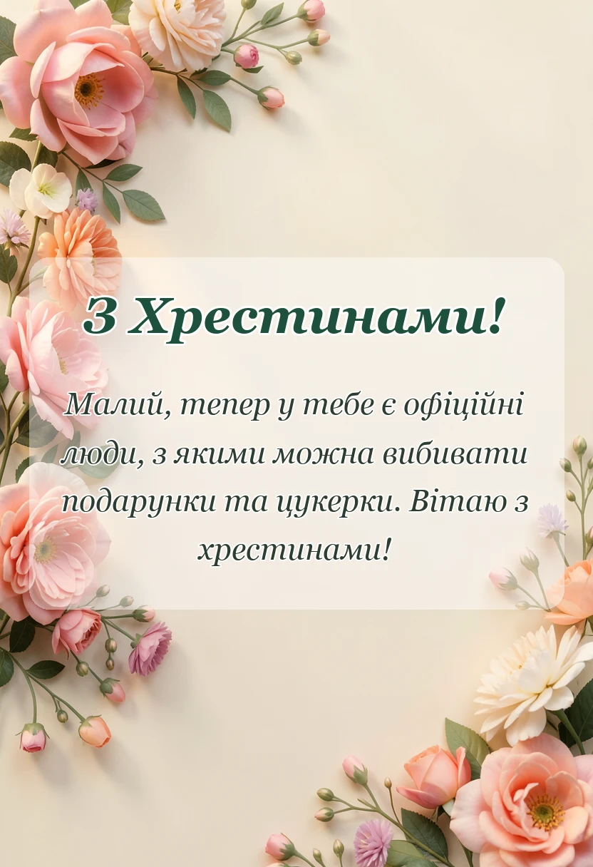 красива листівка: що побажати на хрестини хлопчику