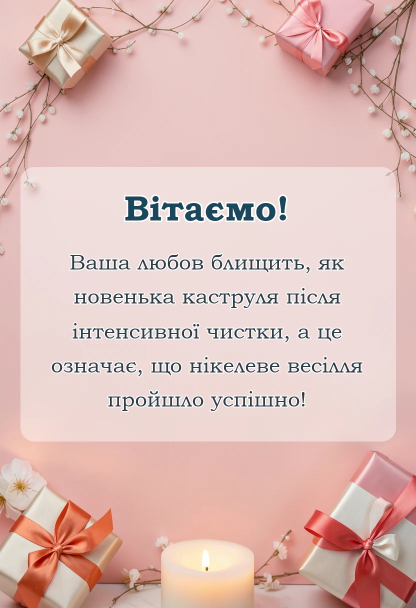унікальна листівка - картинки на нікелеве весілля