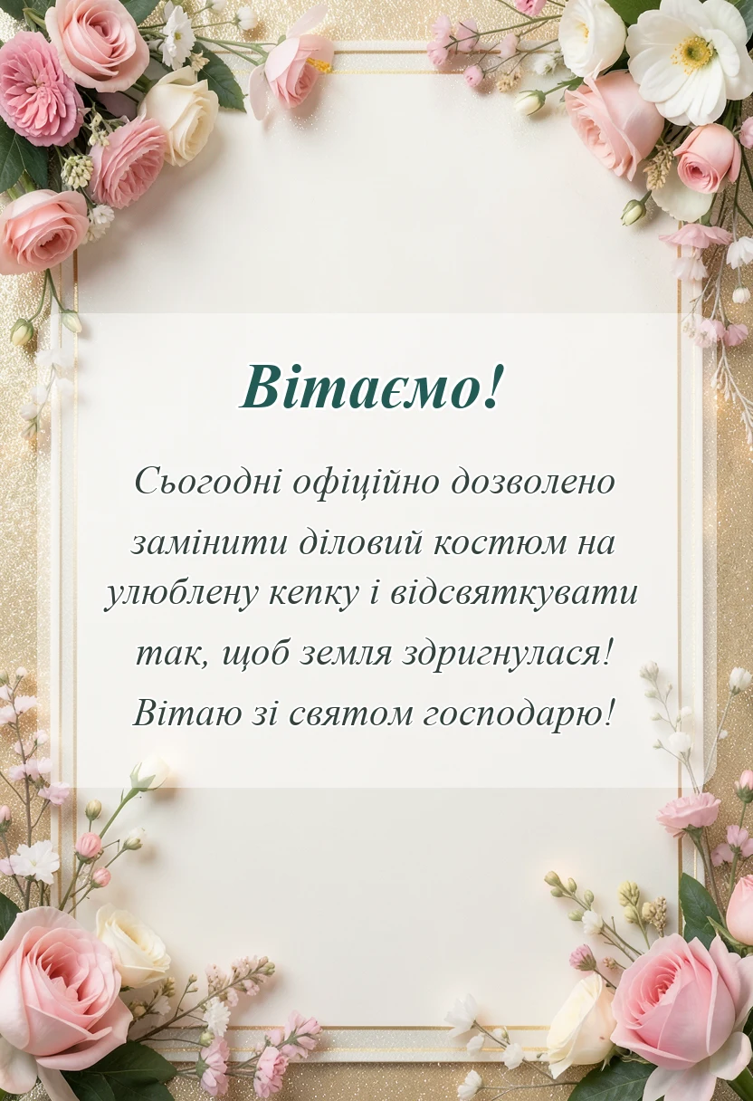унікальна листівка - привітання з днем фермера