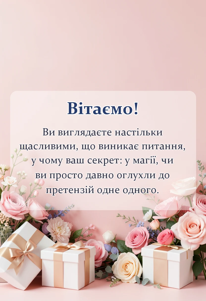 унікальна листівка - привітання на золоте весілля