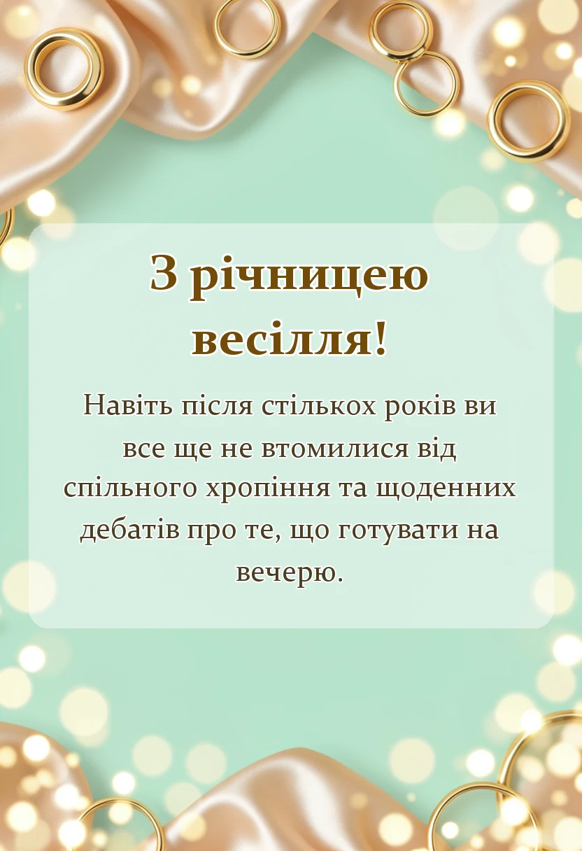 листівка з побажанням - привітання з річницями весілля