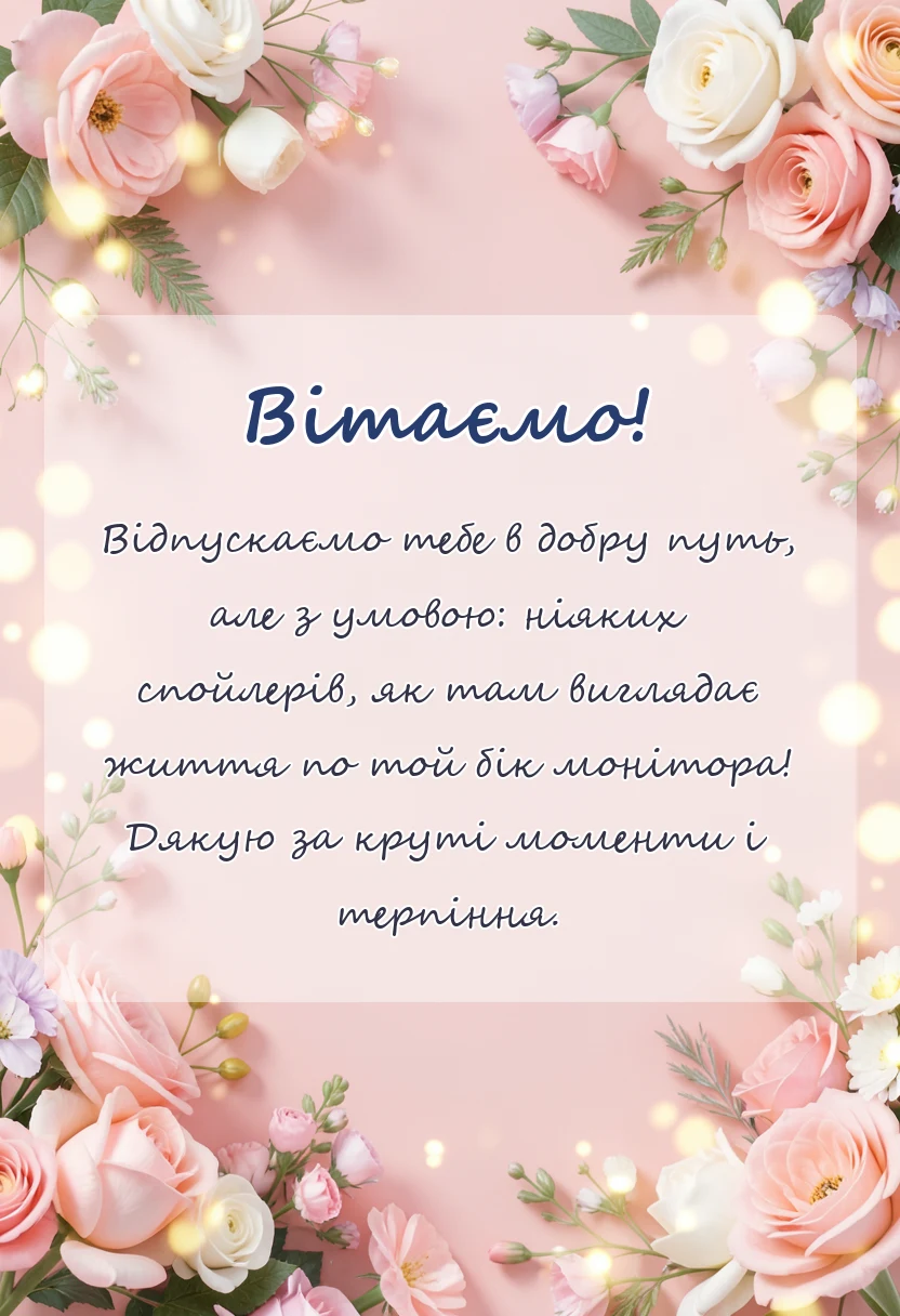 унікальна листівка - прощальні слова при звільненні з роботи колезі
