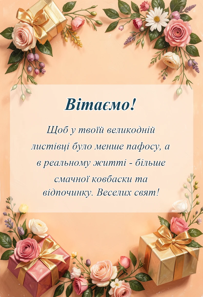 святкова картинка: привітання з великоднем