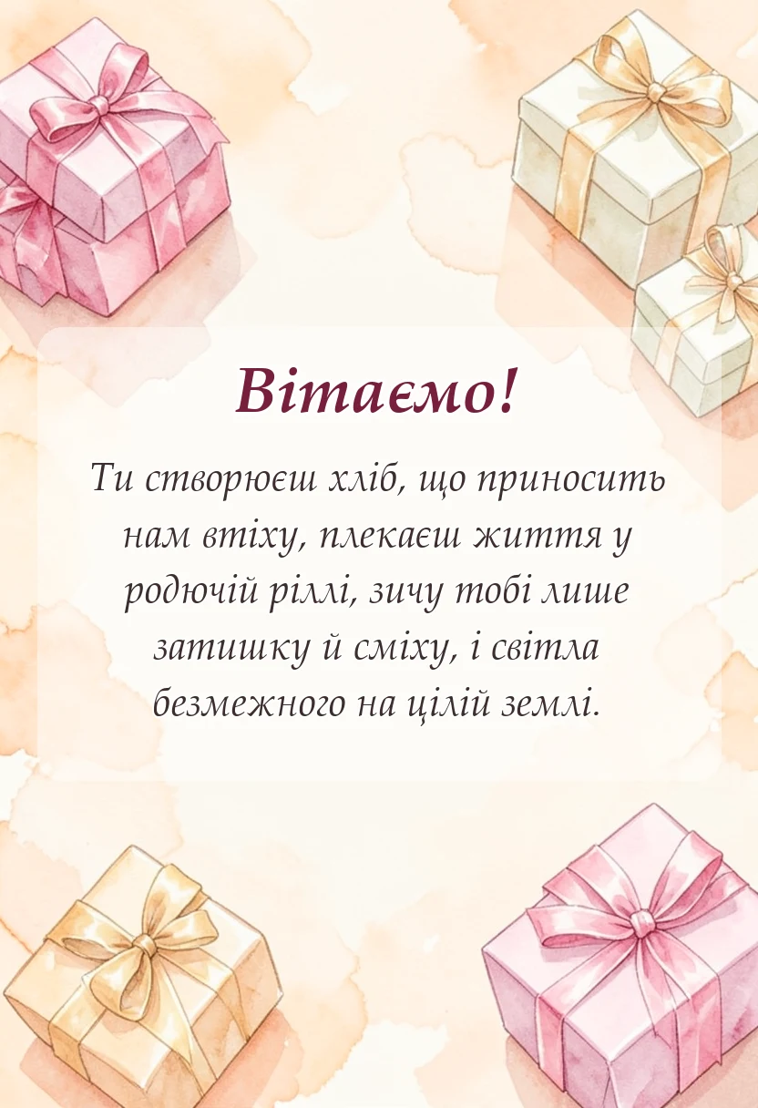 унікальна листівка - привітання з днем фермера
