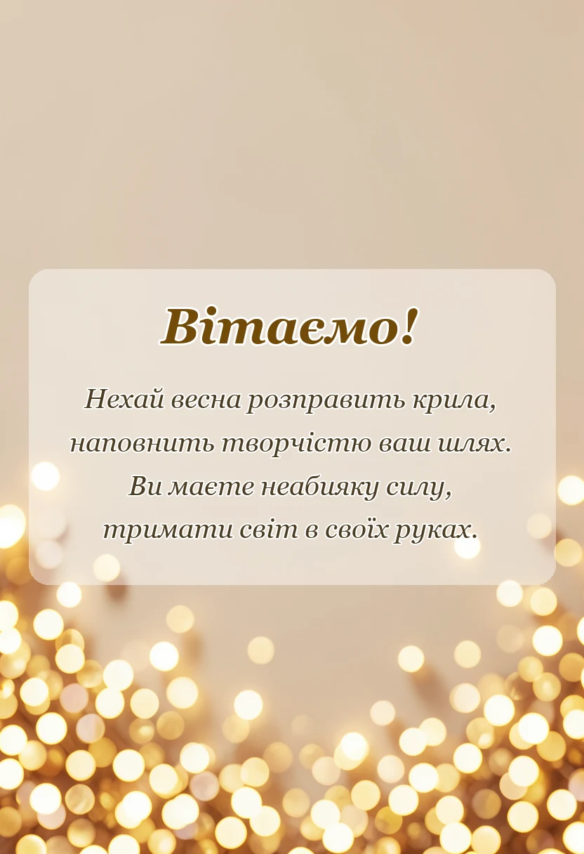 красива листівка: привітання з міжнародним жіночим днем колегам