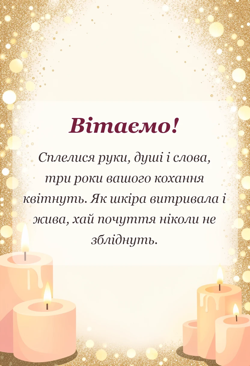 вітальна листівка - шкіряне весілля привітання