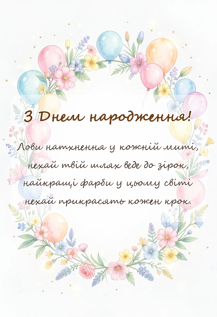 вітальна листівка - круті привітання з днем народження своїми словами
