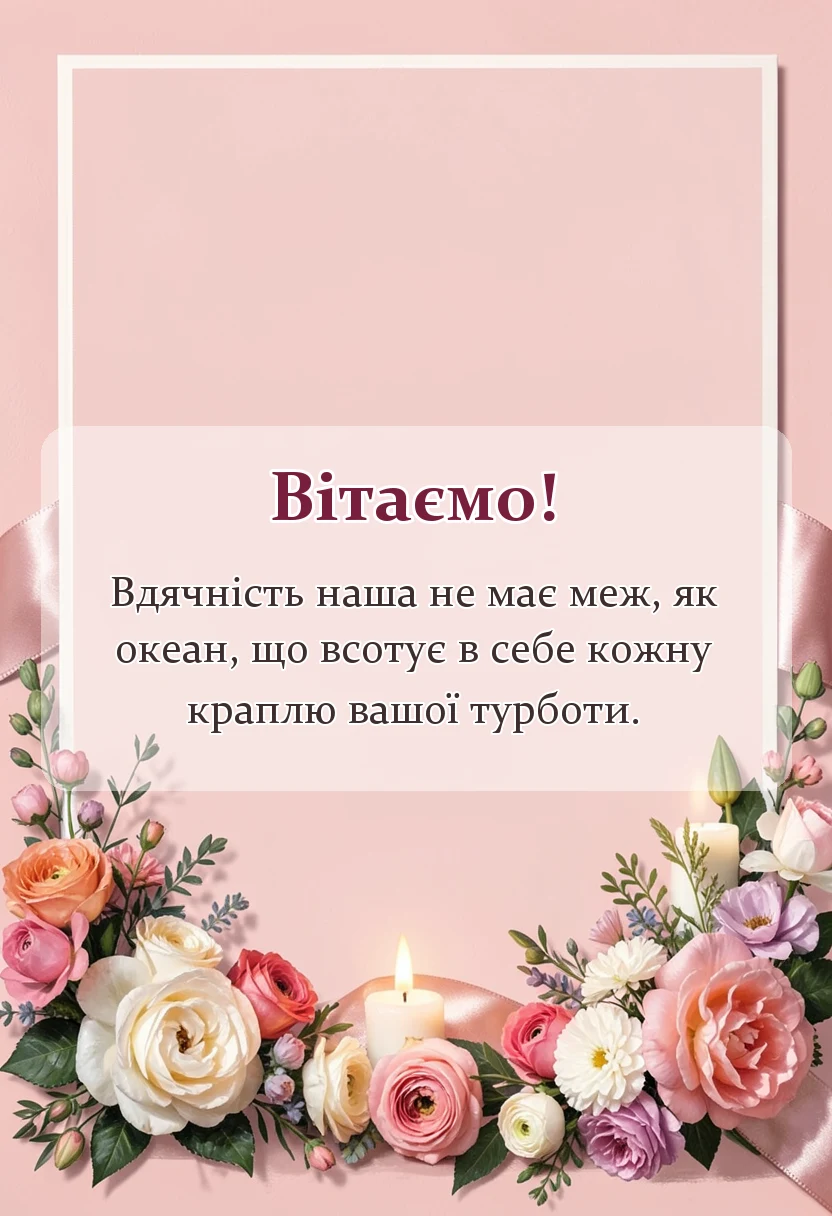 красива листівка: подяка за гуманітарну допомогу зразок