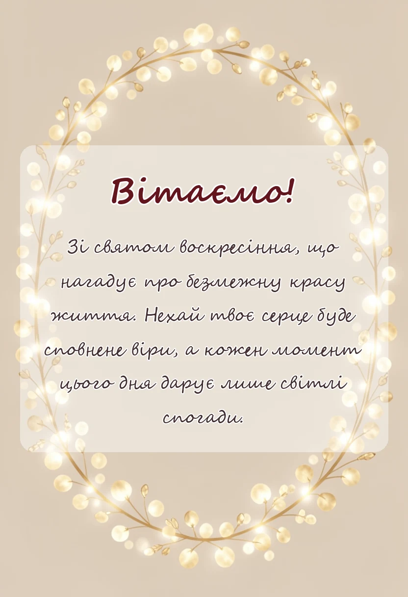 вітальна листівка - привітання з пасхою своїми словами короткі
