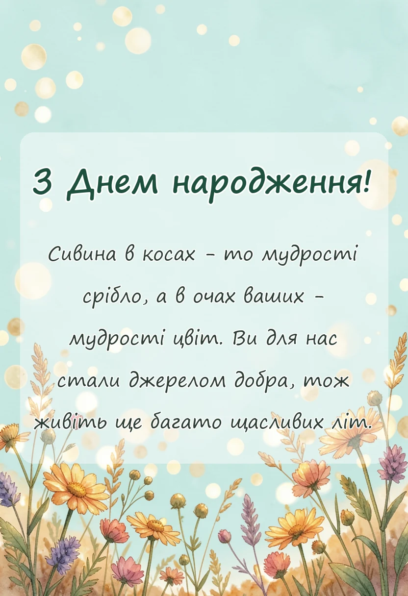 святкова картинка: що побажати старій людині на день народження