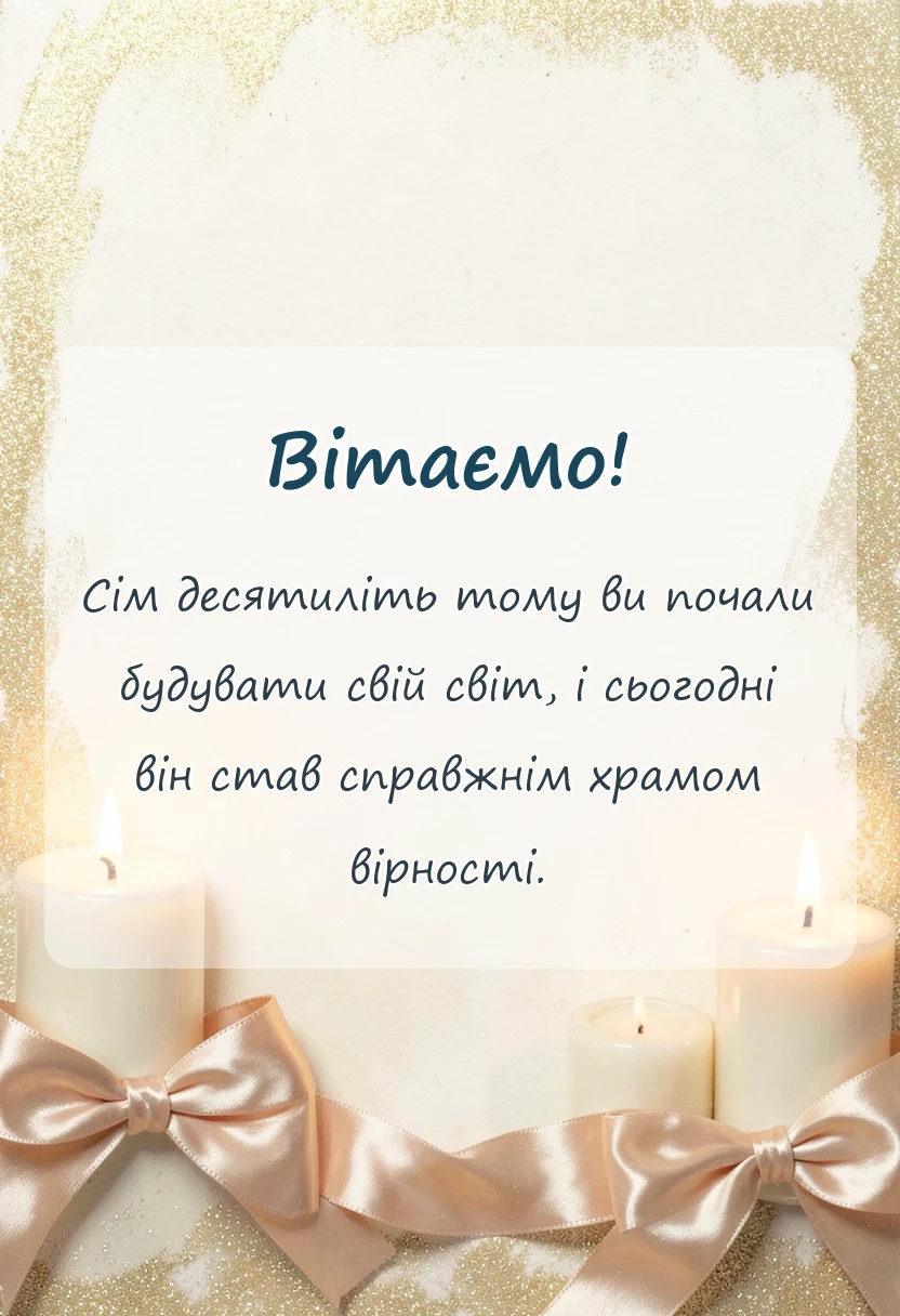 вітальна листівка - картинки з 70 роками весілля
