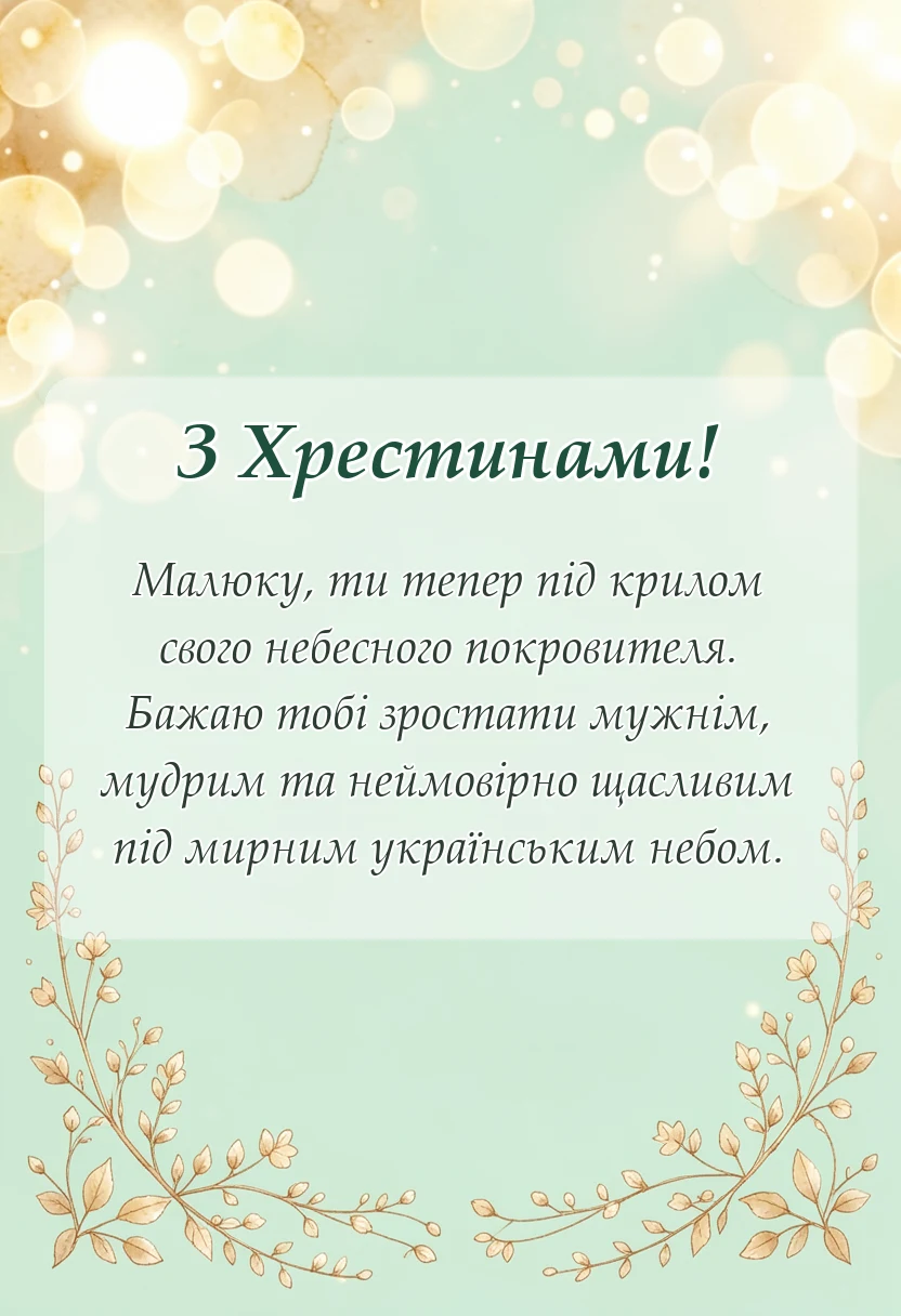 святкова картинка: що побажати на хрестини хлопчику