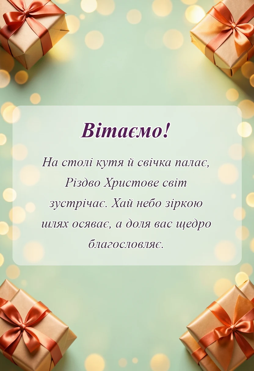красива листівка: короткі привітання з різдвом христовим своїми словами