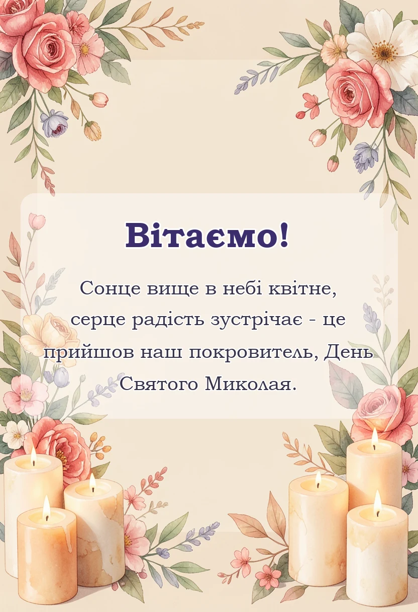красива листівка: листівки з днем святого миколая чудотворця літнього