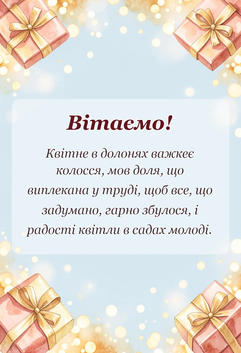 вітальна листівка - привітання з днем фермера