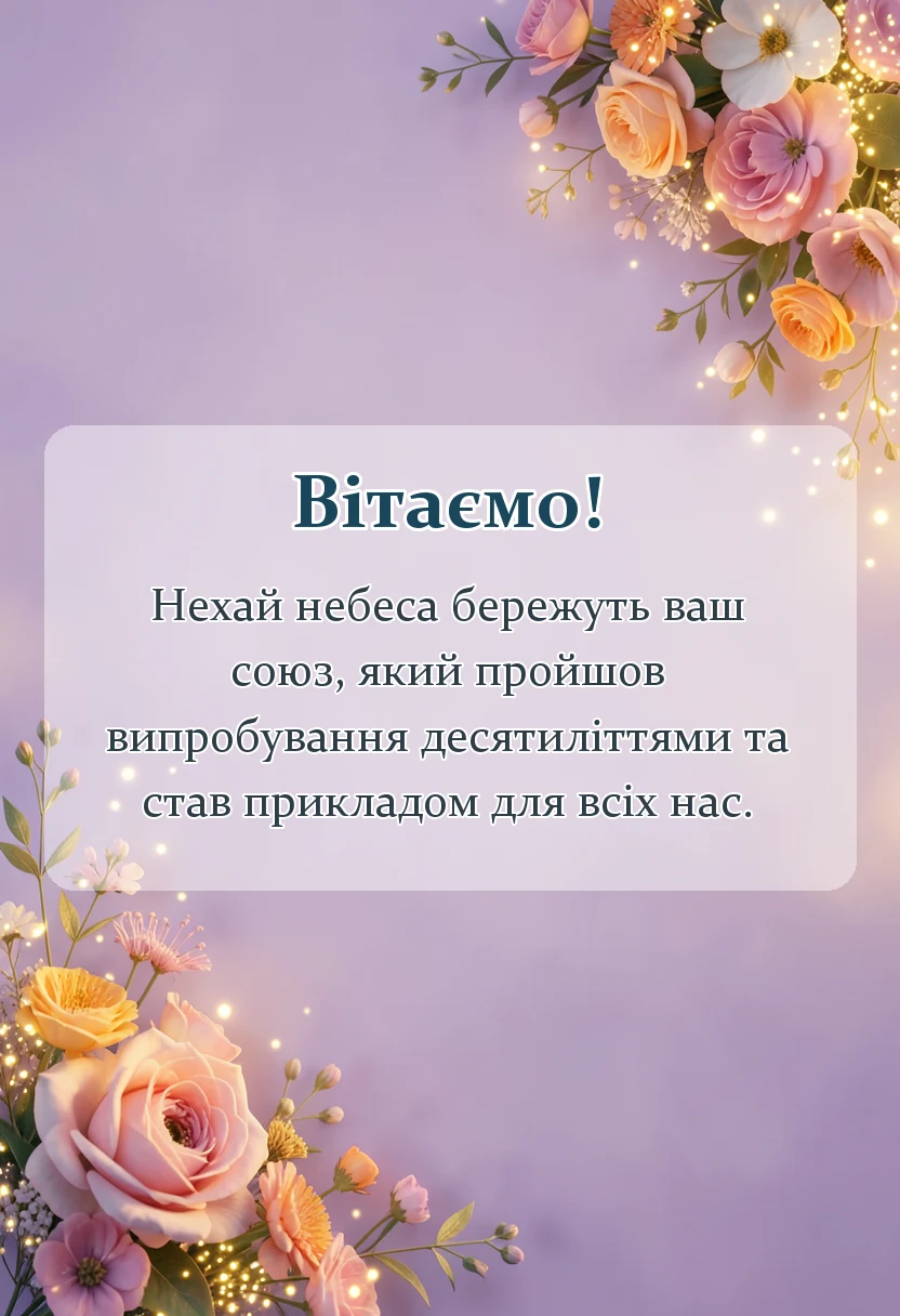 святкова картинка: привітання на золоте весілля