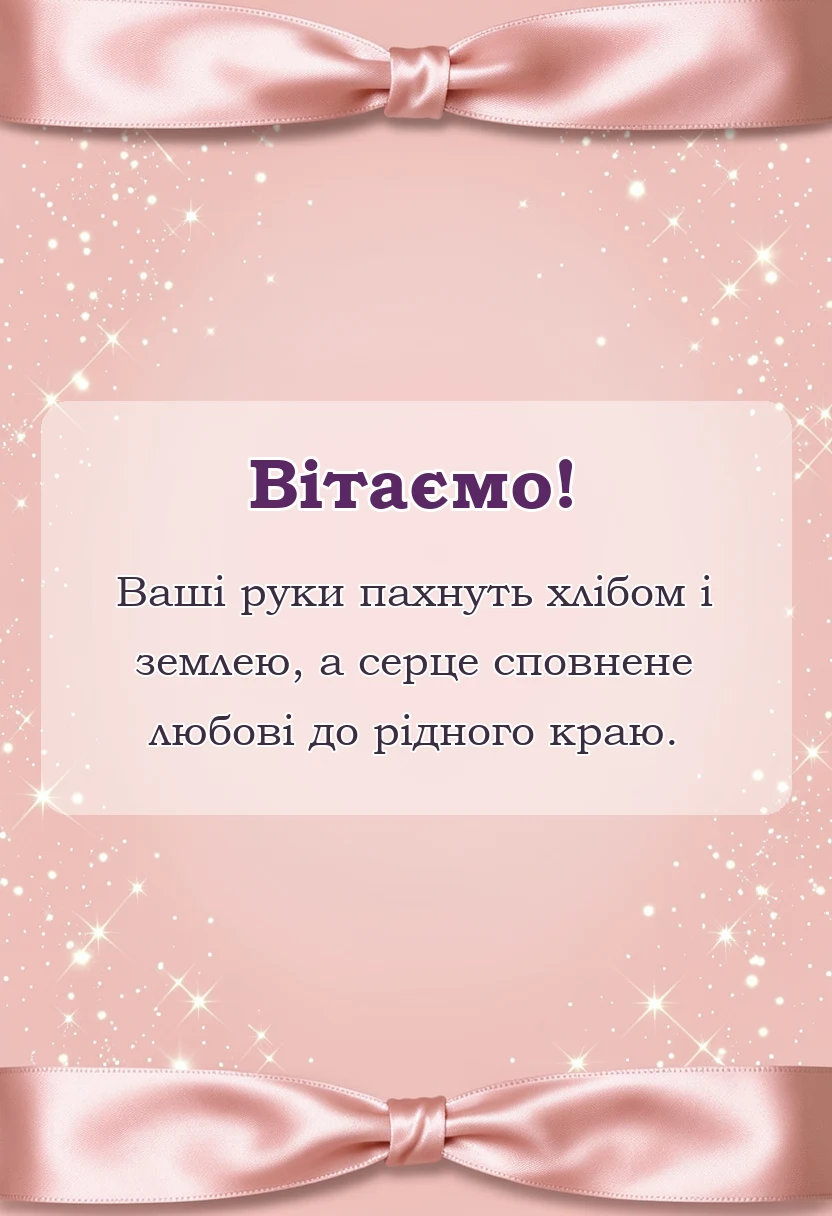 унікальна листівка - привітання з днем працівника сільського господарства
