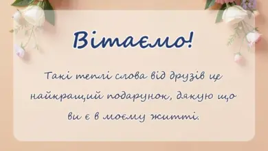 красива листівка: подяка друзям за привітання