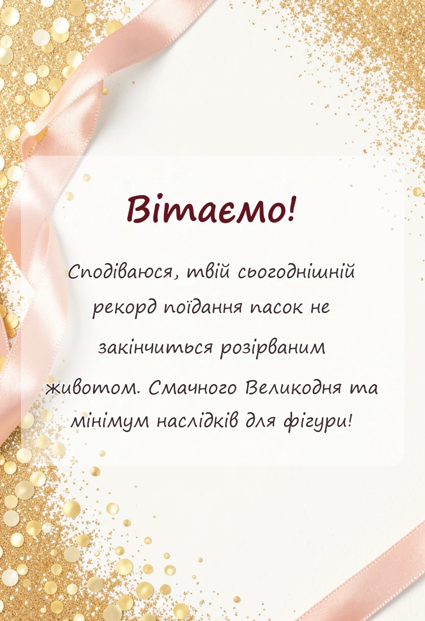 унікальна листівка - привітання з великоднем