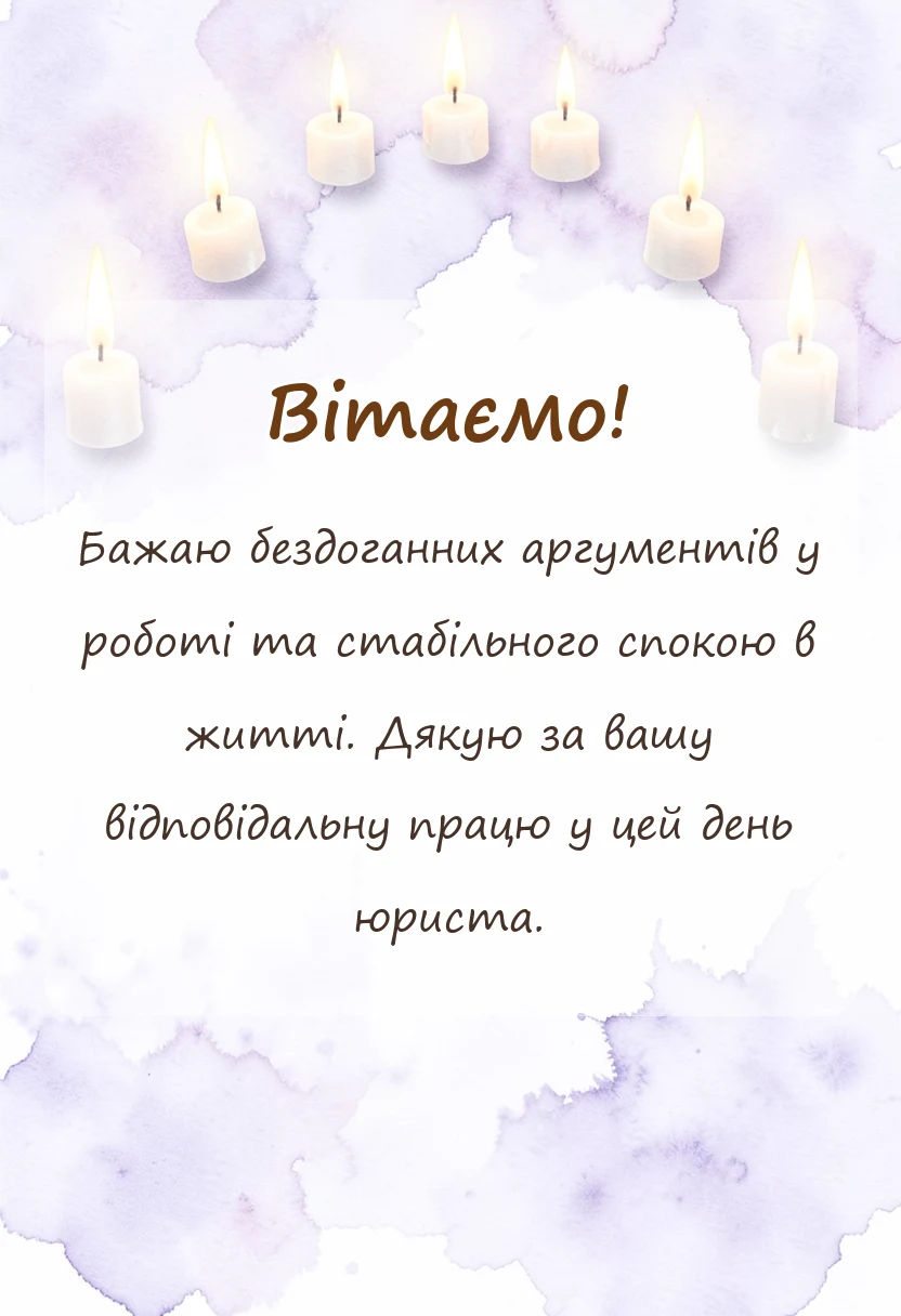 листівка з побажанням - привітання з днем юриста