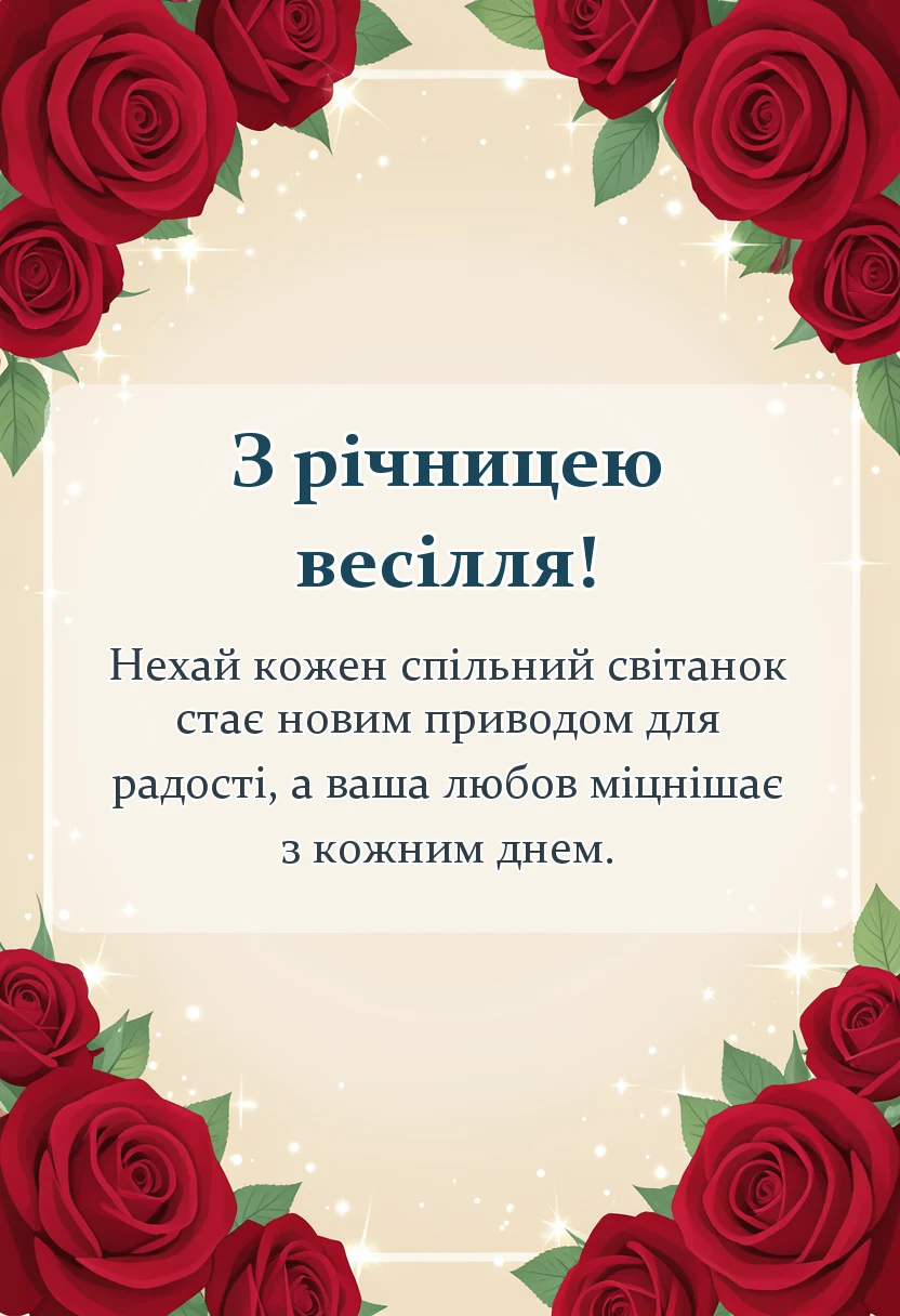 красива листівка: привітання з річницею шлюбу