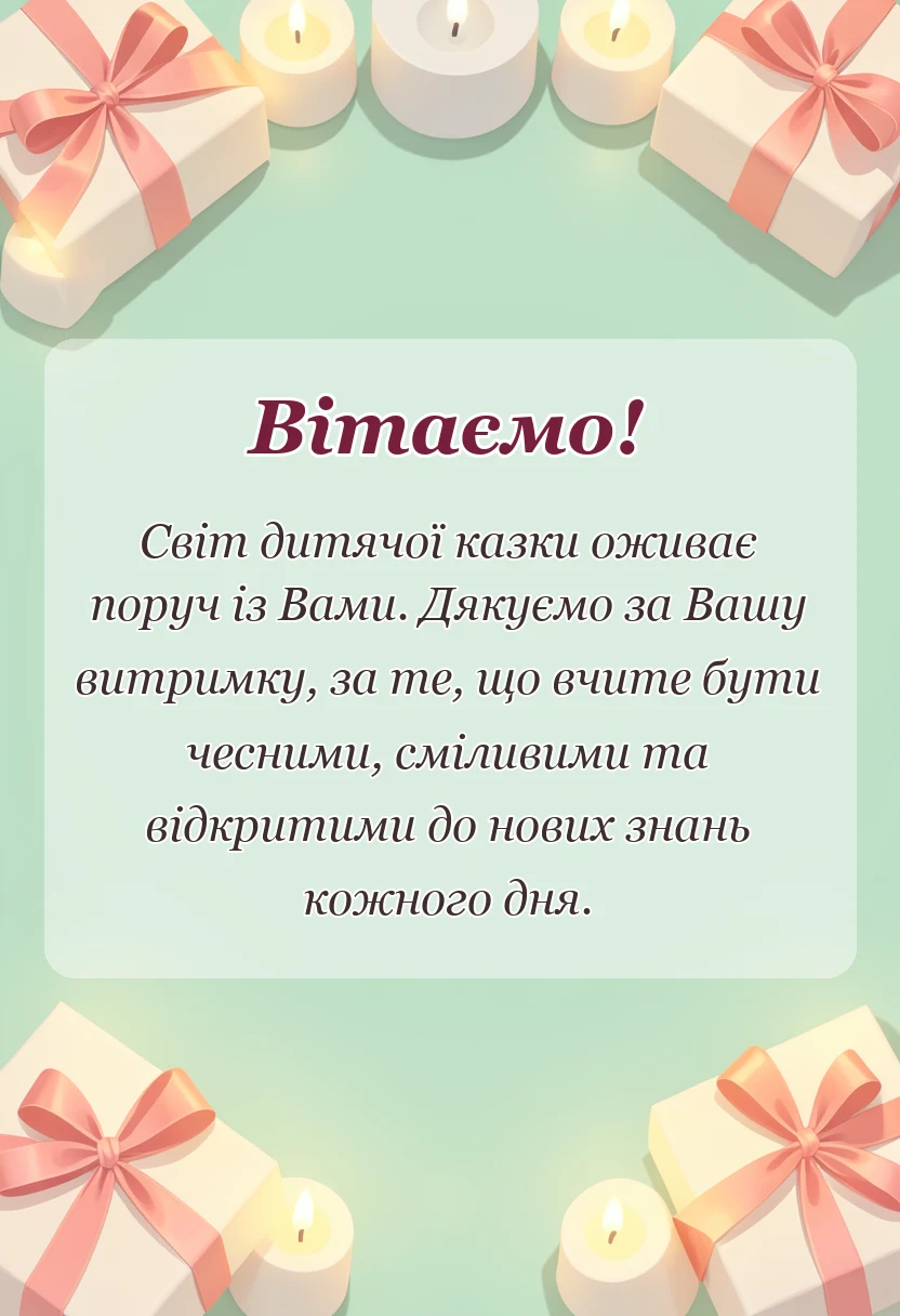 святкова картинка: слова подяки вихователю