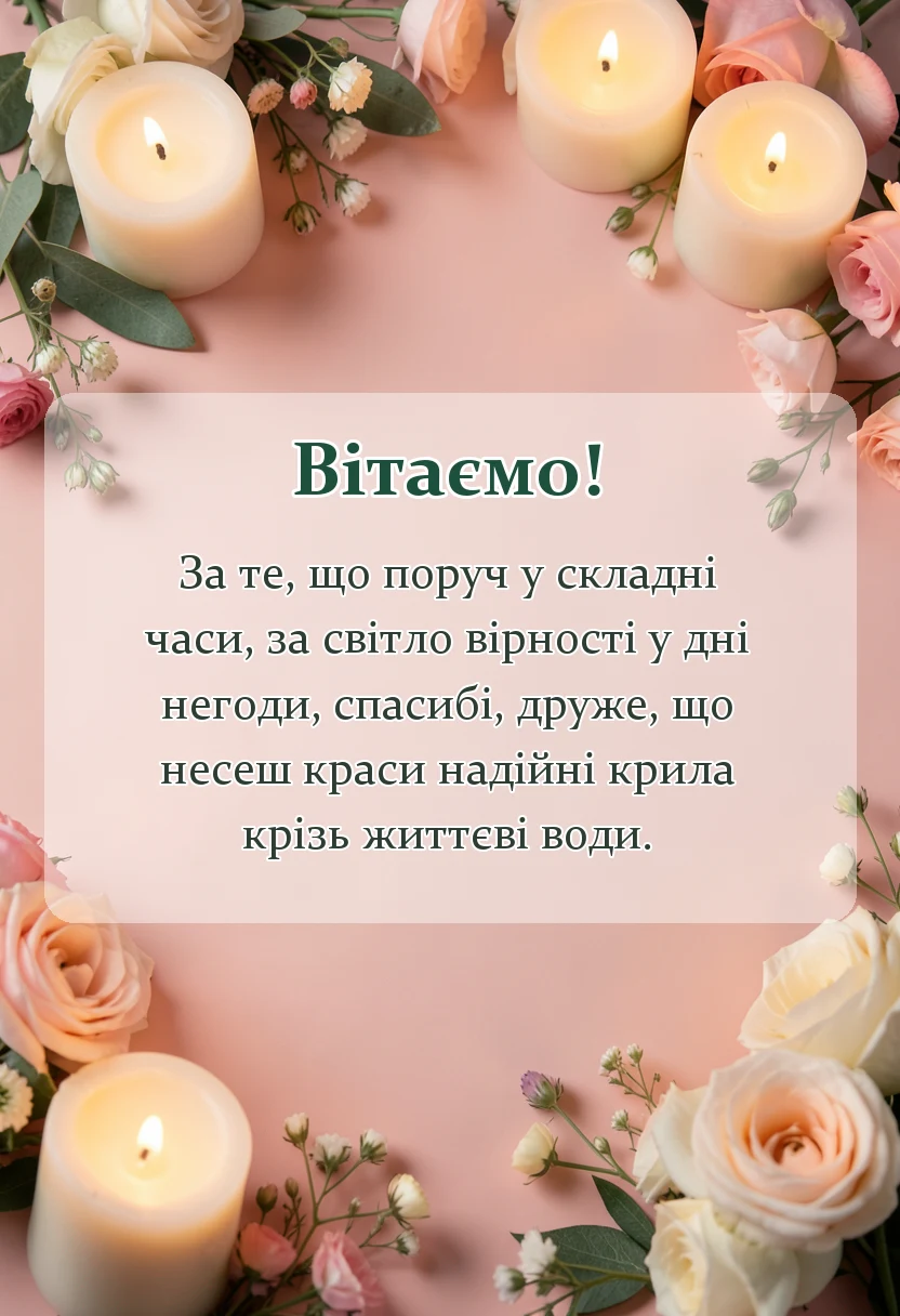 красива листівка: слова подяки друзям