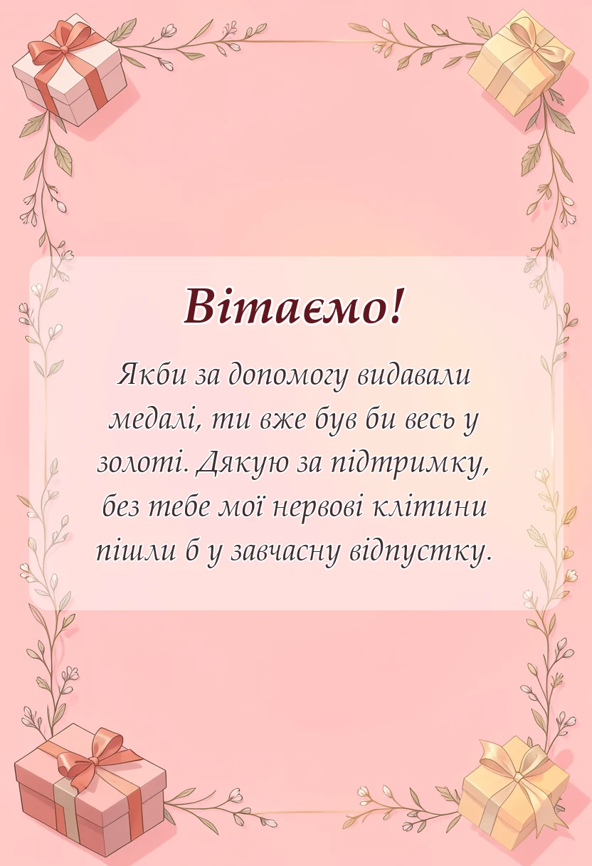 унікальна листівка - подяка за допомогу своїми словами