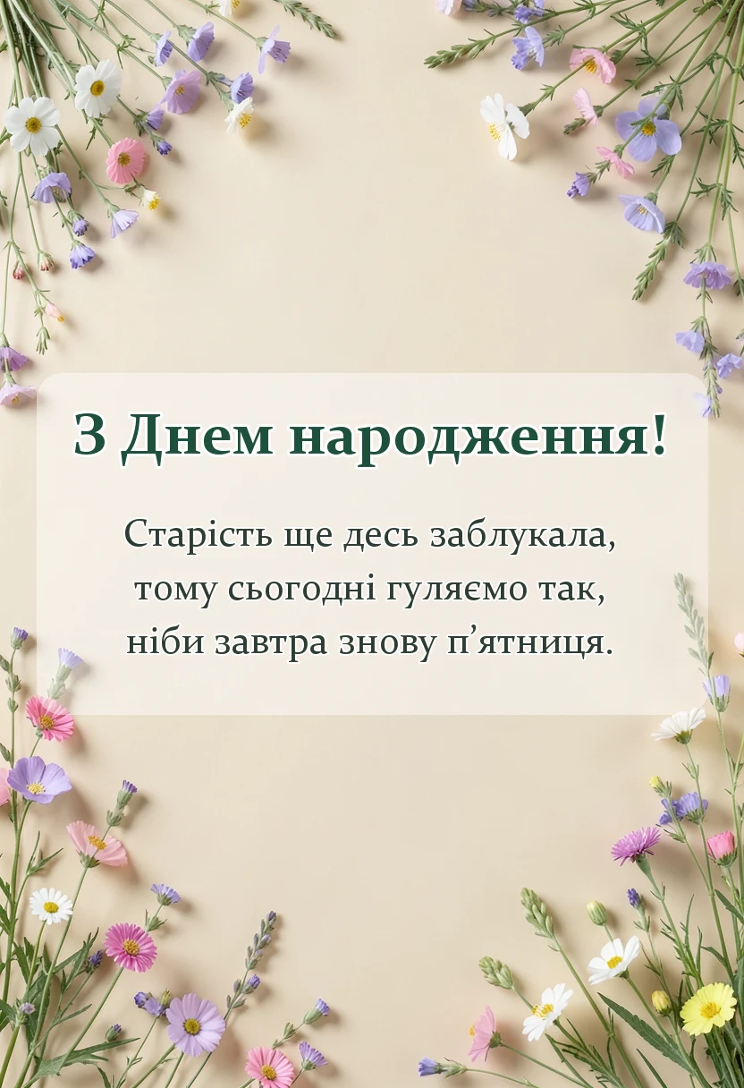 вітальна листівка - що побажати прикольного на день народження