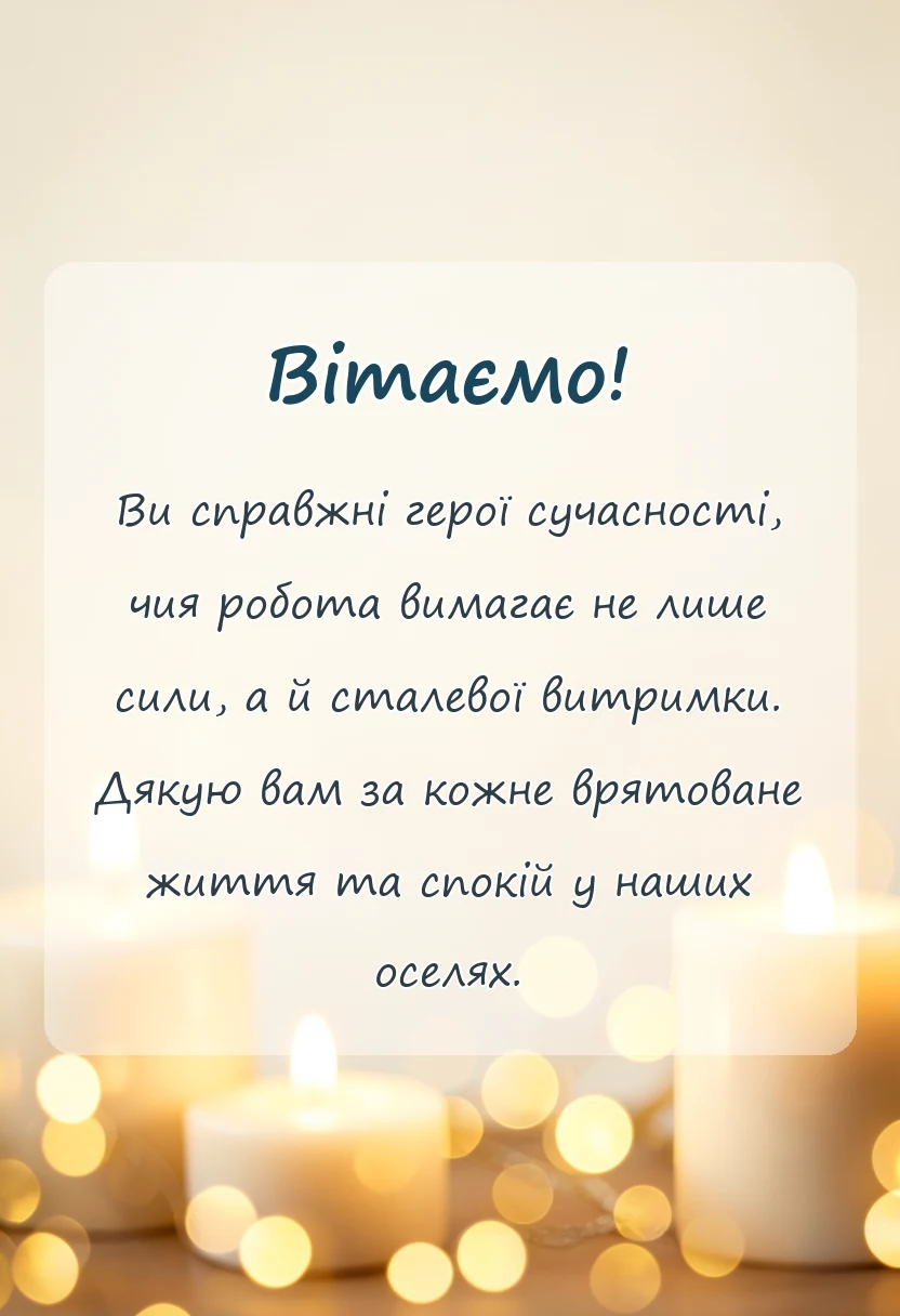 листівка з побажанням - подяка пожежникам своїми словами