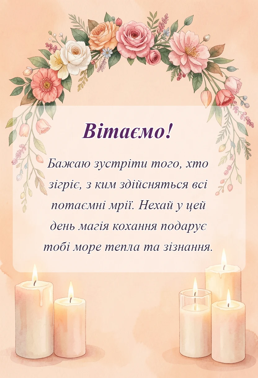 святкова картинка: привітання з днем святого валентина подрузі