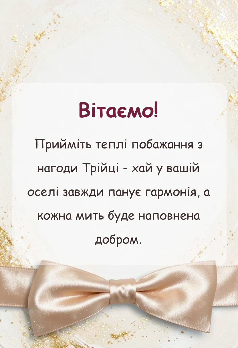 унікальна листівка - привітання з трійцею у віршах
